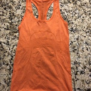 Lululemon size 8 run swiftly tank top orange